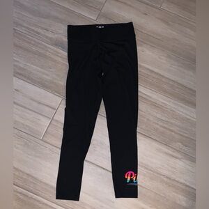 Black Victoria’s Secret PINK Leggings with Colorful Logo size medium